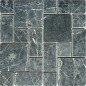Nero Marquina Mini French Pattern Tumbled Marble Mosaic Tiles
