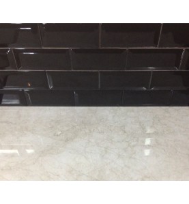 Gloss Black Ceramic Subwayh Tiles|Bevelled Edge|Australia Series