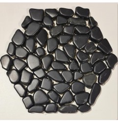 Agate Black Hexagonal 260mm Polished Marble