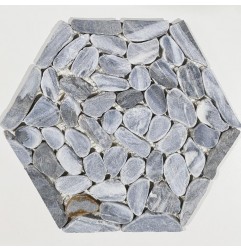 Cats Eye Grey Hexagonal 260mm Tumbled Sliced Marble
