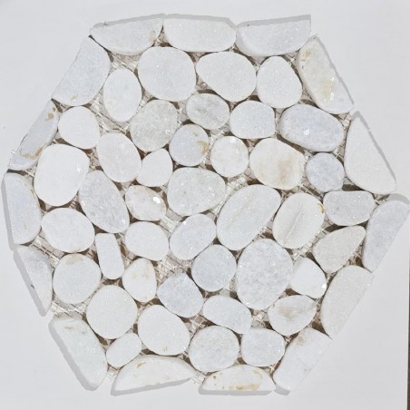 Marble Ice Hexagonal 260mm Sliced Tumbled Marble