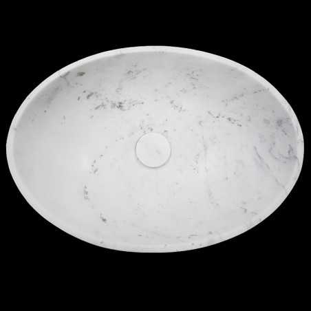 Carrara Honed Oval Basin Marble