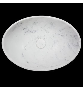 Carrara Honed Oval Basin Marble