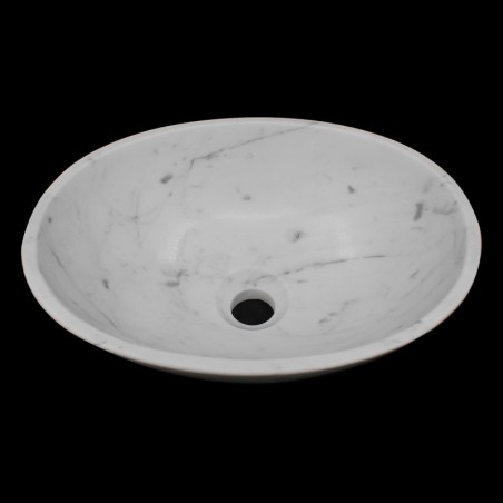 Carrara Honed Oval Marble Basin