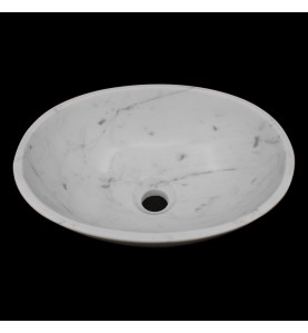 Carrara Honed Oval Marble Basin C1206