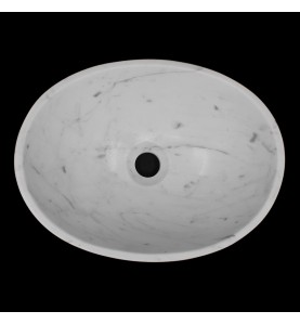 Carrara Honed Oval Marble Basin C1206