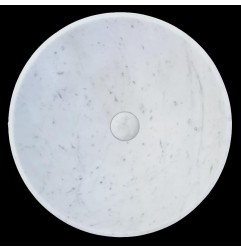 Carrara Honed Round Marble Basin With Matching Pop-Up Waste