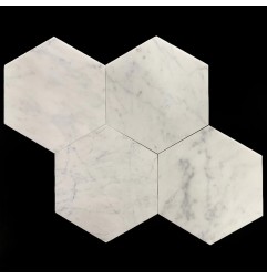 Carrara Hexagon Honed Marble Tiles 203x203
