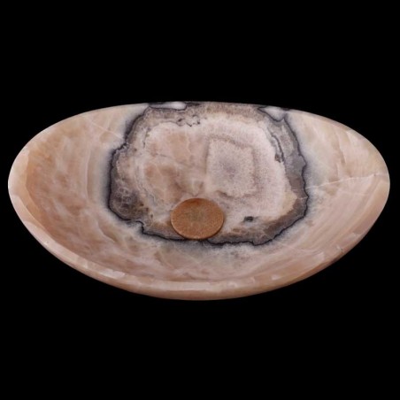 Honey Onyx Honed Oval Concave Shape Basin 3894 With Matching Pop-Up Waste
