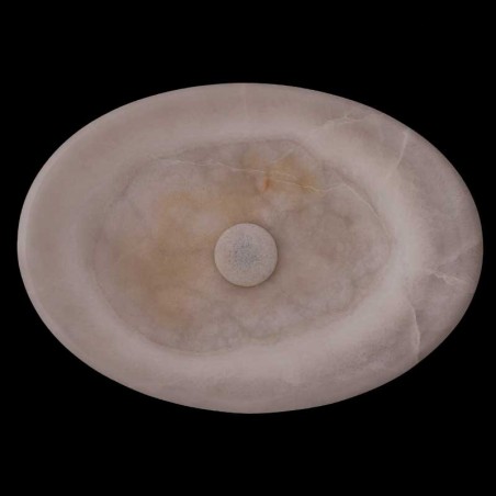 Green Onyx Honed Oval Concave Design Basin 3886 With Matching Pop-Up Waste