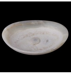 Green Onyx Honed Oval Concave Design Basin 3892 With Matching Pop-Up Waste