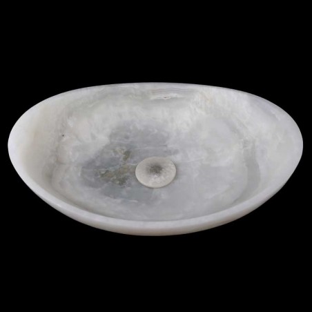 Green Onyx Honed Oval Concave Design Basin 3893 With Matching Pop-Up Waste