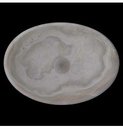 Green Onyx Honed Oval Concave Design Basin 3897 With Matching Pop-Up Waste