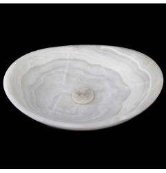 Green Onyx Honed Oval Concave Design Basin 3900 With Matching Pop-Up Waste