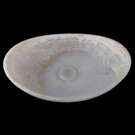 Green Onyx Honed Oval Concave Design Basin 3901 With Matching Pop-Up Waste