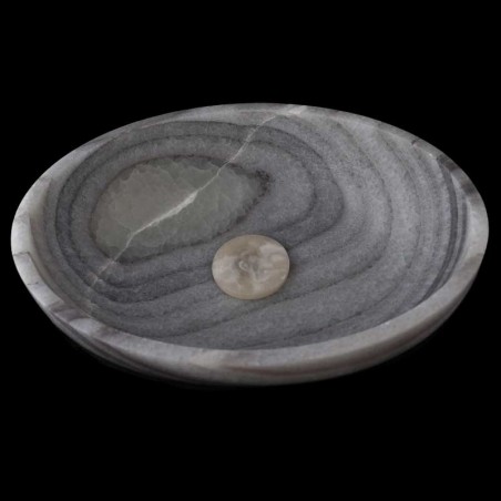 Smoke Onyx Honed Oval Basin 3913 With Matching Pop-Up Waste