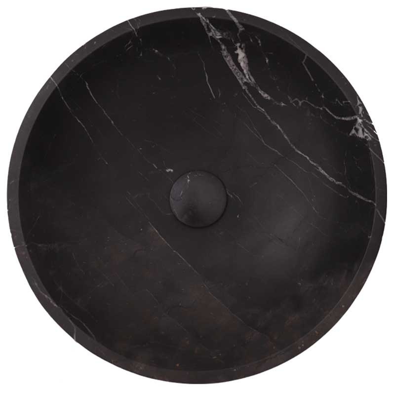 Pietra Grey Honed Round Basin Limestone 3951 With Matching Pop-Up Waste