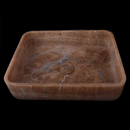 Chocolate Onyx Honed Rectangle Basin 3803 With Matching Pop-Up Waste