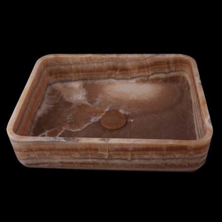 Chocolate Onyx Honed Rectangle Basin 3796 With Matching Pop-Up Waste