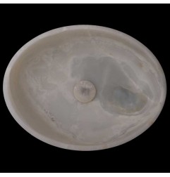 white Onyx Honed Oval Basin 3863