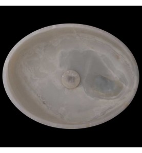 white Onyx Honed Oval Basin 3863