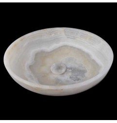 White Onyx Honed Oval Basin 3866 With Matching Pop-Up Waste