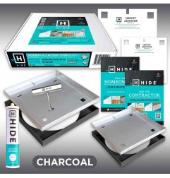 Hide Pool Skimmer Lid 342mm & Access Cover 206mm (Stainless/Polymer) Charcoal