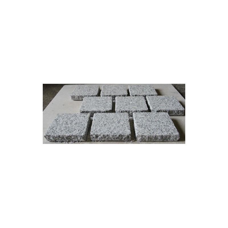 Diamond White Flamed Brick Pattern Cobblestone Granite
