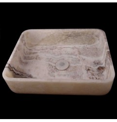 White Tiger Onyx Honed Rectangle Basin 3829 With Matching Pop-Up Waste
