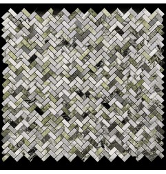 Ice Green Herringbone Honed Marble Mosaic Tiles 15x35
