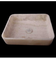 Pearl White Onyx Honed Rectangle Basin 3849 With Matching Pop-Up Waste