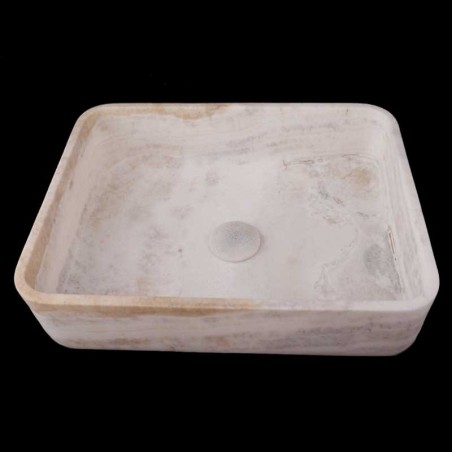 Pearl White Honed Rectangle Basin 3979 With Matching Pop-Up Waste