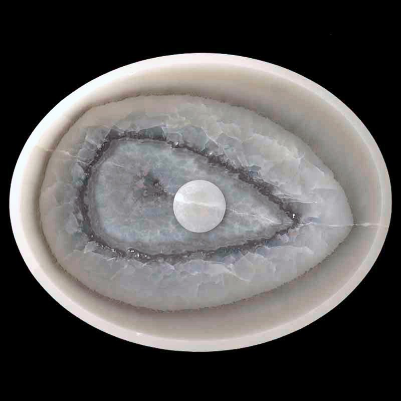 Smoke Onyx Honed Oval Basin 3865 With Matching Pop-Up Waste