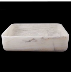 Pearl White Honed Rectangle Basin 3984 With Matching Pop-Up Waste