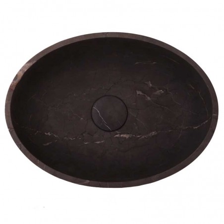 Pietra Grey Honed Oval Basin Limestone 4032 With Matching Pop-Up Waste