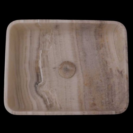 Pearl White Onyx Honed Rectangle Basin 3976 With Matching Pop-Up Waste