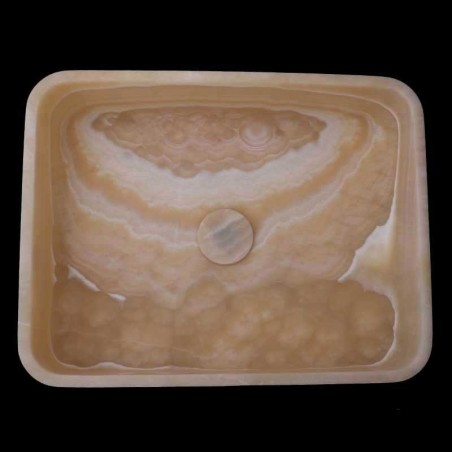 Honey Onyx Honed Rectangle Basin 3964 With Matching Pop-Up Waste