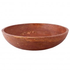 Rosso Honed Round Basin Travertine 4055 With Matching Pop-Up Waste