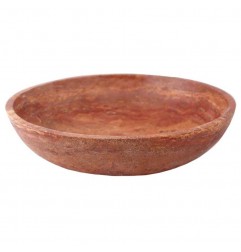 Rosso Honed Round Basin Travertine 4056 With Matching Pop-Up Waste
