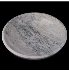 Persian White Honed Round Basin Marble 4052 With Matching Pop-Up Waste