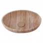 Noce Honed Oval Basin Travertine 4095 With Matching Pop-Up Waste