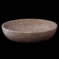 Bianca Perla Honed Oval Basin Limestone 4048 With Matching Pop-Up Waste
