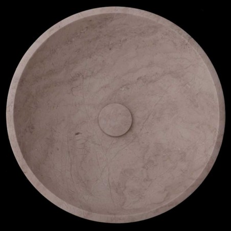 Bianca Perla Honed Round Basin Limestone 4019 With Matching Pop-Up Waste