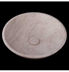 Bianca Perla Honed Round Basin Limestone 4019 With Matching Pop-Up Waste
