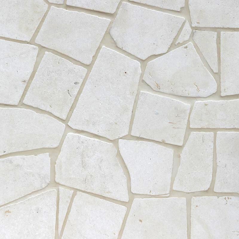 Crema Luminous Crazy Pattern Tumbled Paver Limestone 30mm