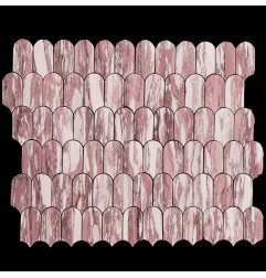 Norwegian Rose Arch/Long Fish Scale Honed Marble Mosaic Tiles