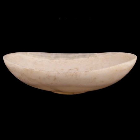 White Onyx Honed Oval Basin Concave Design 4260 With Matching Pop-Up Waste