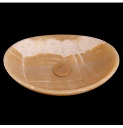Honey Onyx Honed Oval Basin Concave Design 4262 With Matching Pop-Up Waste