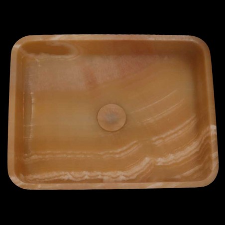 Honey Onyx Honed Rectangle Basin 4243 With Matching Pop-Up Waste