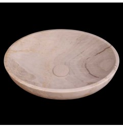 Bianca Luminous Honed Oval Basin Marble 4343 With Matching Pop-Up Waste